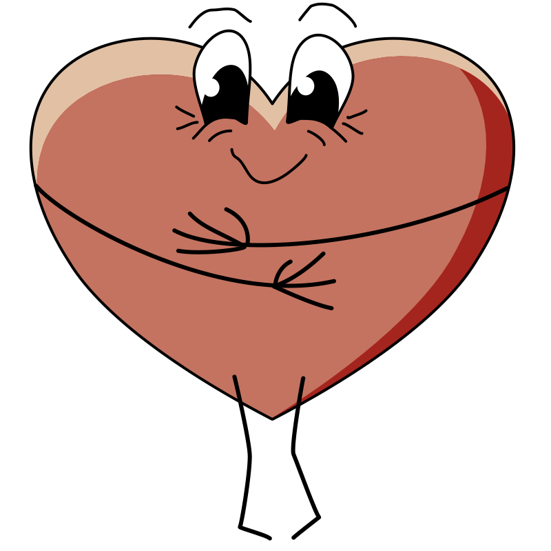 A picture of a heart hugging itself - representing self compassion